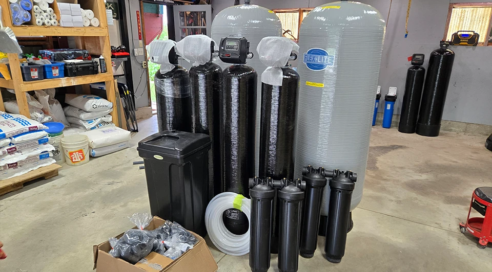 Complete water treatment system installation in a new construction home in Aylmer, Ontario